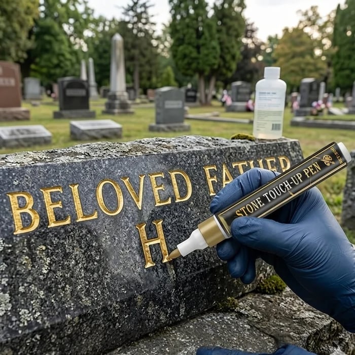 🪦Golden Tombstone Marker Pen for Restoring Faded Grave Inscriptions