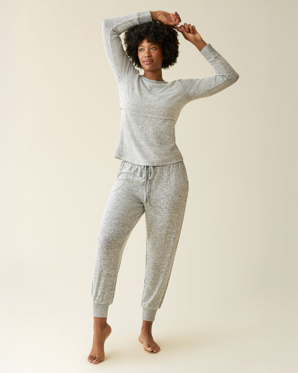 CozyKnit Nursing Pajama & Lounge Set | Grey Heather