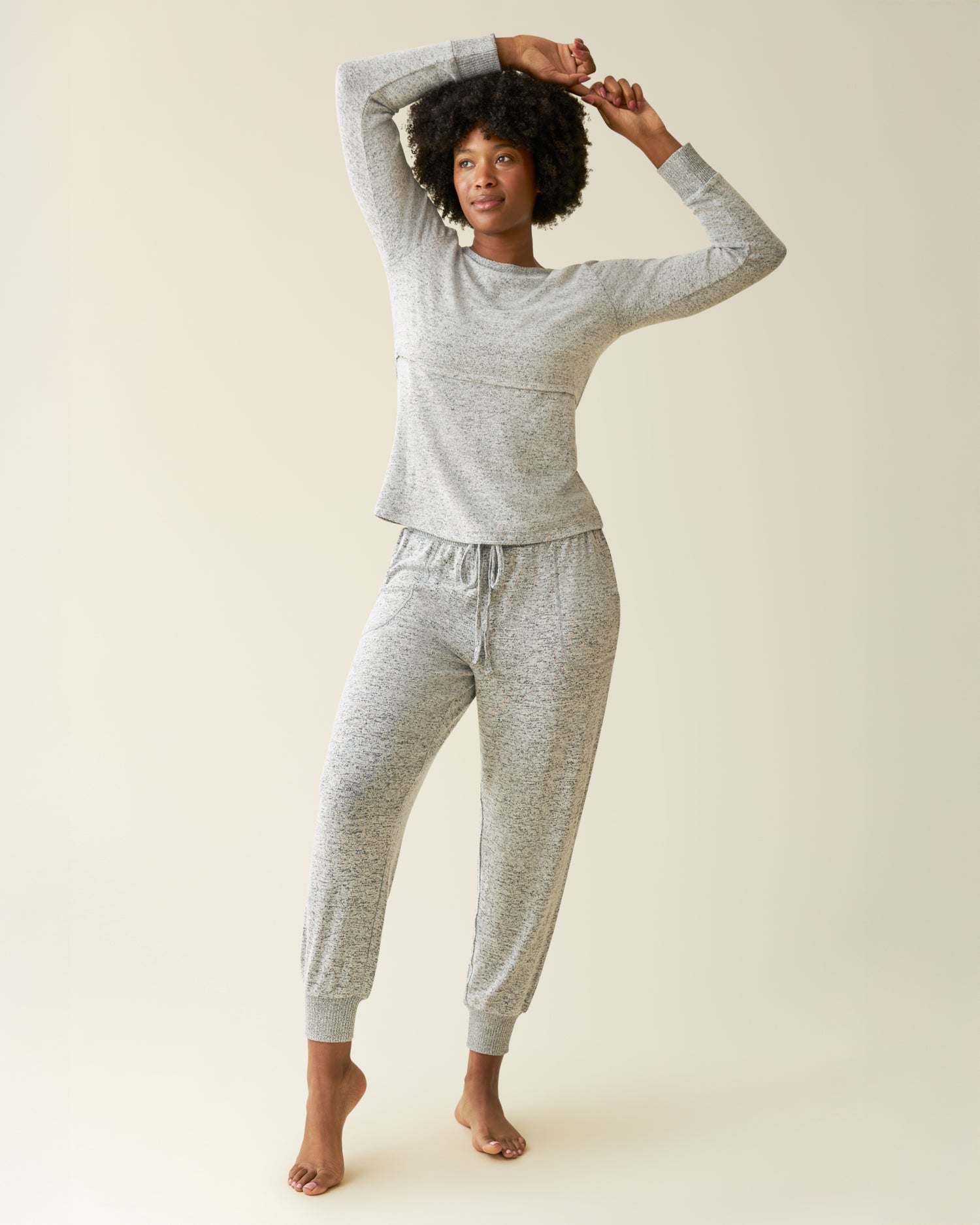 CozyKnit Nursing Pajama & Lounge Set | Grey Heather
