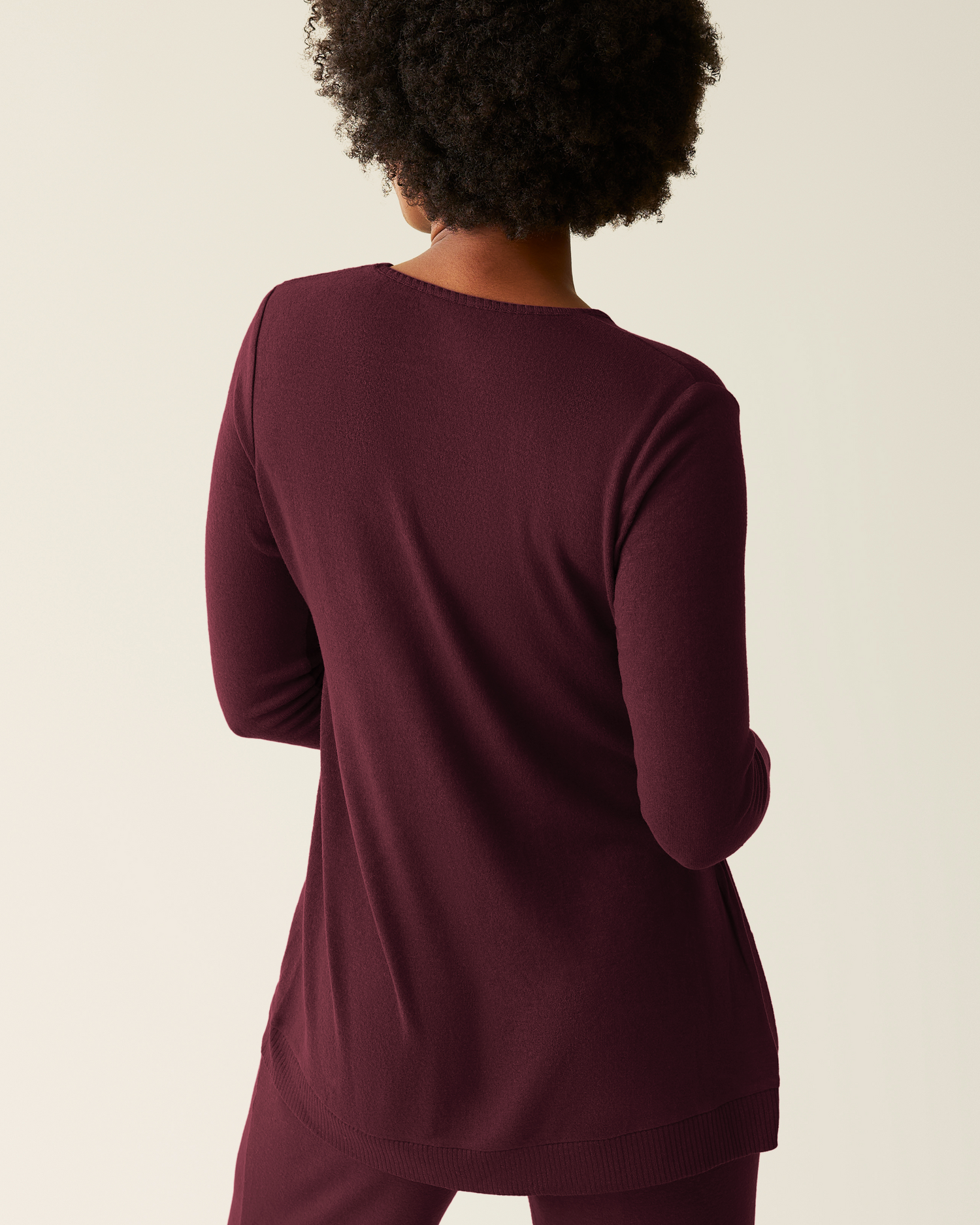 CozyKnit Maternity & Nursing V-neck Top | Deep Burgundy