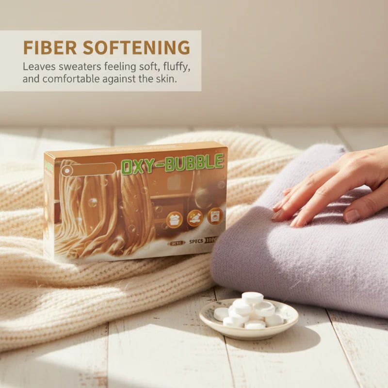 ✨🧶 Sweater Revive Effervescent Tablets – Anti-Shrink, Restores Softness & Safe for Colors 🧺
