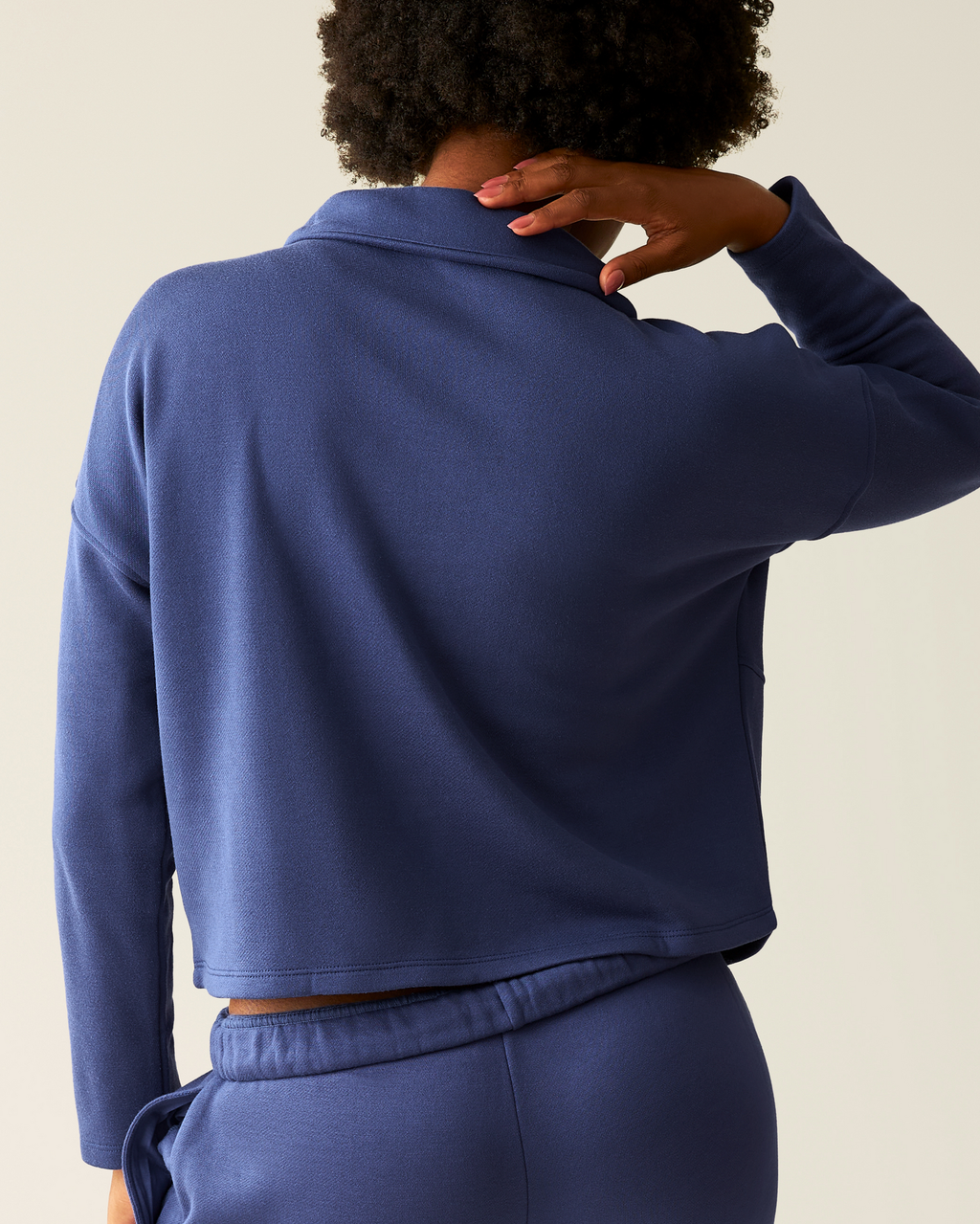 Cloud Fleece Half Zip Nursing Pullover | Deep Blue