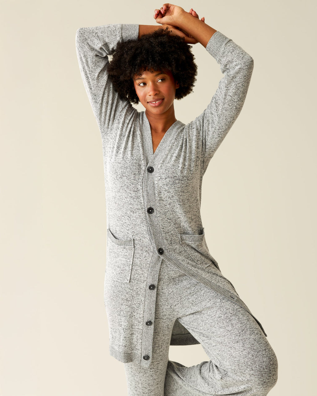 CozyKnit Long Cardigan | Grey Heather