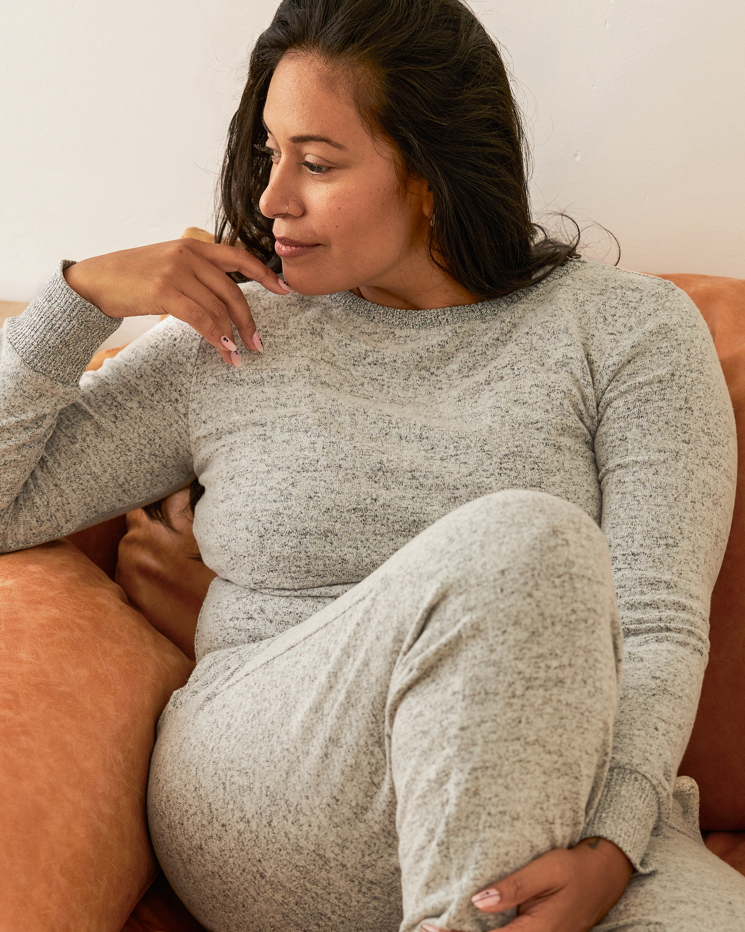 CozyKnit Nursing Pajama & Lounge Set | Grey Heather
