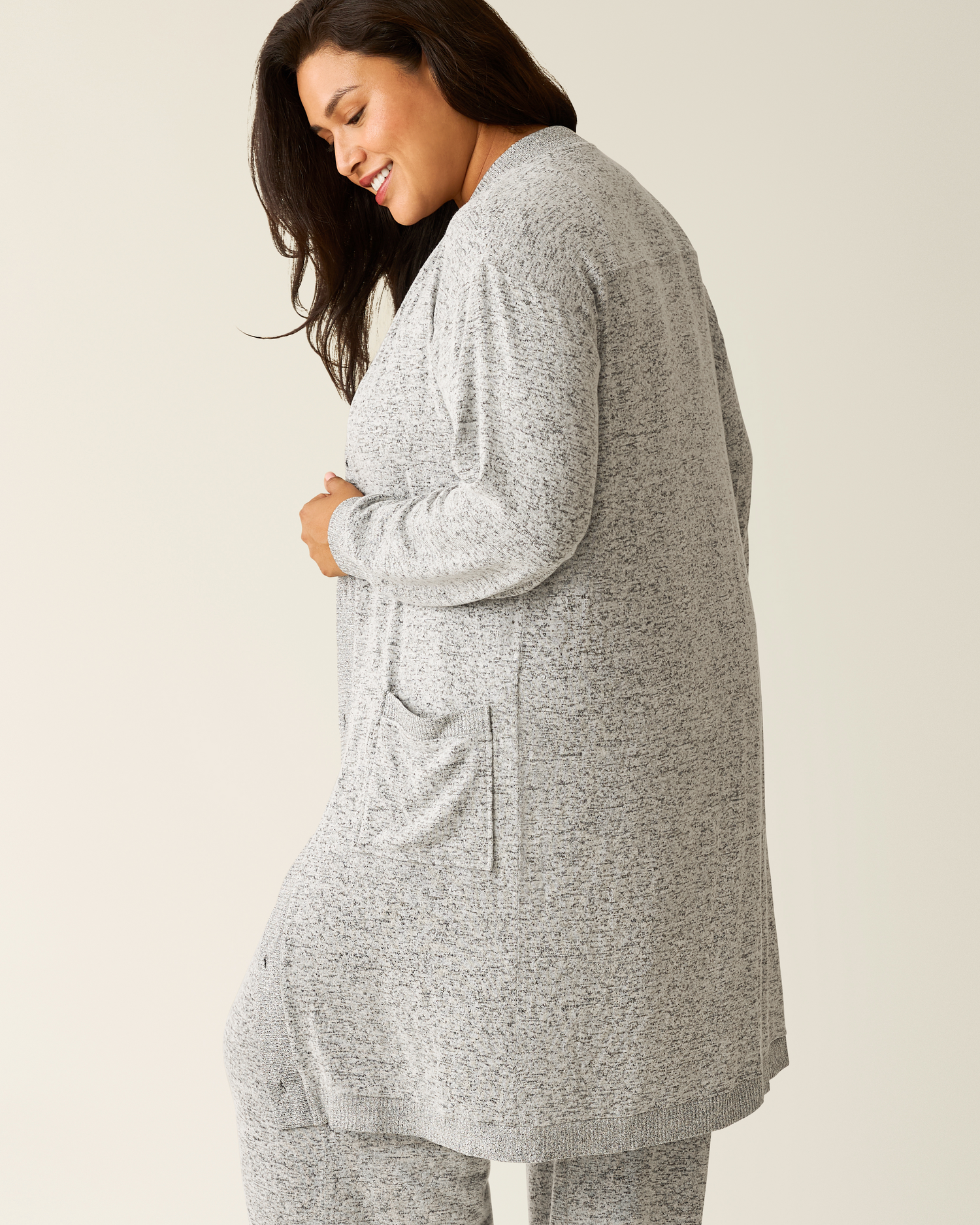 CozyKnit Long Cardigan | Grey Heather